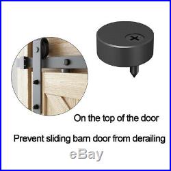 10FT Black Double Sliding Barn Wood Door Hardware Track Kit Rail Closet J Style