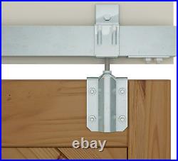10FT Box Track Double Sliding Barn Door Hardware, Wall Mount Raw Material Exterio
