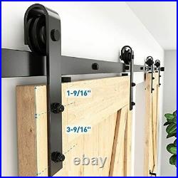 11 FT Sliding Barn Door Hardware Kit Use for Double Doors 11 Feet J Shape Kit