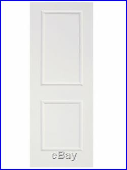 12FT Black Steel Barn Sliding Door Hardware Set with 2x30 Wide White Door Slabs