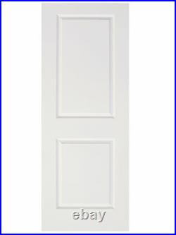 12FT Black Steel Barn Sliding Door Hardware Set with 2x36 Wide White Door Slabs