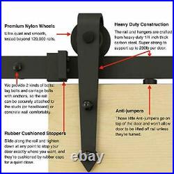 12FT Double Sliding Barn Door Hardware Track Kit for Wood Door Closet 12 Foot
