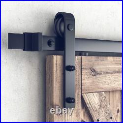 12 FT Double Barn Door Hardware Kit, Sliding Door Track-Smoothly and Quietly-Inc