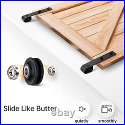 12 FT Heavy Duty Sliding Barn Door Hardware Track Kit, Basic J Pulley, Slide Smoot