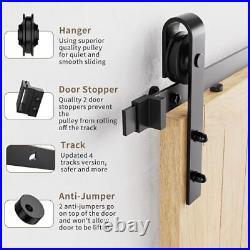 12ft Heavy Duty Sturdy Sliding Barn Door Hardware Kit Double Door Whole Set