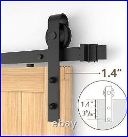 12ft Heavy Duty Sturdy Sliding Barn Door Hardware Kit Single Door 1 3/8-1 3/4