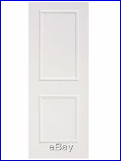 13FT Stainless Steel Barn Sliding Door Hardware Set with2x30 Wide White Door Slab