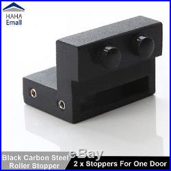 150-488cm Modern Sliding Barn Wood Door Hardware T-Shape Black Rollers Track Kit