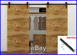 150-488cm Rustic Soft Close Sliding Barn Door Hardware Rail Kit Hanger Closet
