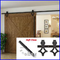 150-488cm Rustic Soft Close Sliding Barn Door Hardware Rail Kit Hanger Closet