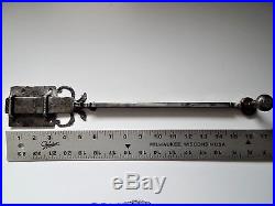 17 Large Antique French slide bolt latch, Lock, door, furniture, 17-18th forged
