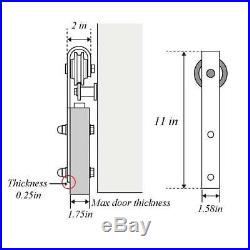 183CM Sliding Barn Door Track Hardware for Wooden Door Rollers for Closet Set