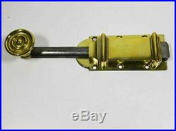 1850 Period Cast Brass & Iron French Slide Door Bolt with Keeper, Refinished