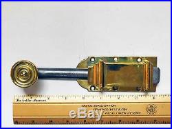 1850 Period Cast Brass & Iron French Slide Door Bolt with Keeper, Refinished