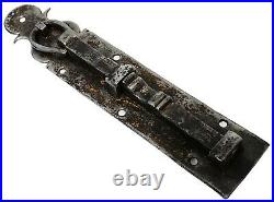18th Ct Large Architectural Iron Door Latch Slide Bolt Lock Shutter Rustic Look