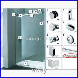 1set Stainless Steel Frameless Shower, Bathtub Sliding Door Hardware
