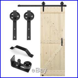 24/28/32/38/40/42in Unfinished Barn Door with Bigwheel Sliding Door Hardware Kit