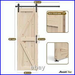 28in x 84in Sliding Barn Door with Hardware Kit Door Handles and Floor Guide