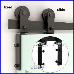 2.5-12FT Bifold Sliding Barn Door Hardware Kit Black Track Modern for 2/4 Doors