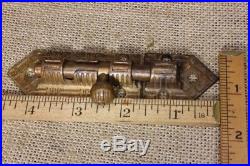 2 Door slide barrel bolt latches fancy iron brass locks Windsor old vintage