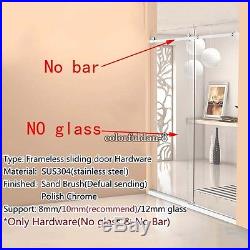 304 Stainless Steel Frameless Shower Sliding Door Hardware Set (No Bar & Glass)