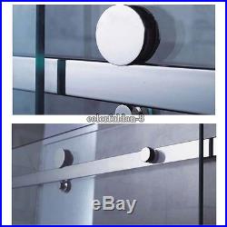 304 Stainless Steel Frameless Shower Sliding Door Hardware Set (No Bar & Glass)