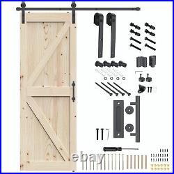 30in x 84in Sliding Barn Door with Hardware Kit Door Handles and Floor Guide