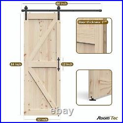 30in x 84in Sliding Barn Door with Hardware Kit Door Handles and Floor Guide