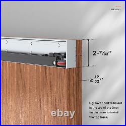 32inch Concealed Sliding Barn Door Hardware with Soft Close Mechanism, Wall is