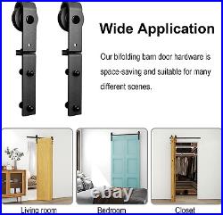 36 Bi-Folding Sliding Barn Door Hardware Kit for 2 Doors, Slide Smoothly Quietly