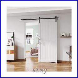 36''x84'' Sliding Barn Door with 6.6 Ft Barn Door Hardware Kit& Handle& Floor