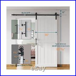 36''x84'' Sliding Barn Door with 6.6 Ft Barn Door Hardware Kit& Handle& Floor