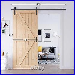 36in x 84in Sliding Barn Door with 6.6FT Barn Door Hardware Kit & Handle Includ