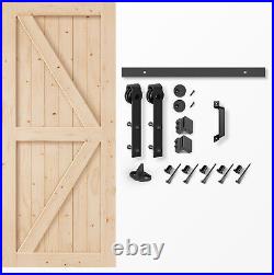 36in x 84in Sliding Barn Door with 6.6FT Barn Door Hardware Kit & Handle Includ