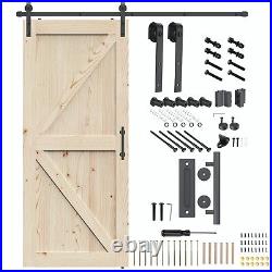 36in x 84in Sliding Barn Door with Hardware Kit Door Handles and Floor Guide