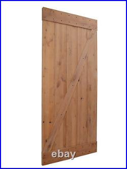 36x84 Knotty Alder Natural Primed Wood Barn Door and Sliding Wood Hardware Set