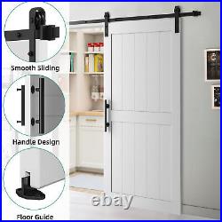 36x84 inch Sliding Barn Door with 6.6FT Barn Door Hardware Kit & Handle White
