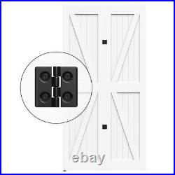 3FT Bi-Folding Sliding Barn Door Hardware Track Kit, Black Roller Kit for 2