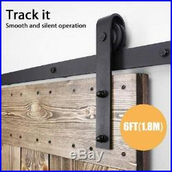 3-20FT Heavy Duty Sliding Barn Wood Door Hardware Track Kit, Single/Double Bypass