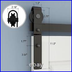 3-9FT Heavy Duty Bifolding Sliding Barn Door Hardware Kit for 2/4 Wooden Doors