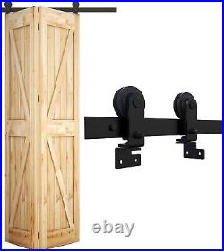 3-9FT Top Mount BiFolding Sliding Barn Door Hardware Kit for 2/ 4 Wooden Doors