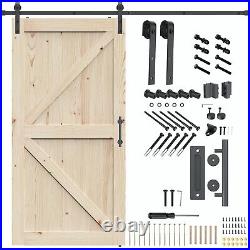 42in x 84in Sliding Barn Door with Hardware Kit Door Handles and Floor Guide