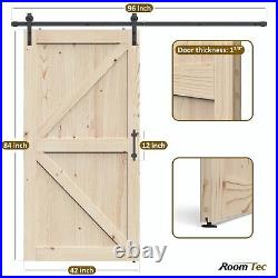 42in x 84in Sliding Barn Door with Hardware Kit Door Handles and Floor Guide
