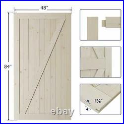48in x 84in Sliding Barn Wood Door Pre-Drilled Ready to Assemble, DIY