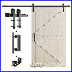 48in x 84in Sliding Barn Wood Door Whole Kit with 8ft Hardware Kit & Handle