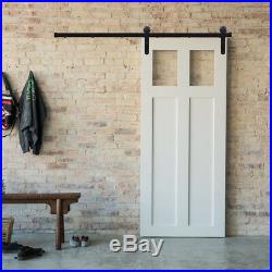 4FT-16FT Antique Single Double Wood Interior Doors Sliding Barn Door Hardware US