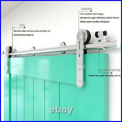 4FT-16FT Stainless Steel Sliding Barn Door Hardware Track Kit For Wood 1/2 Door