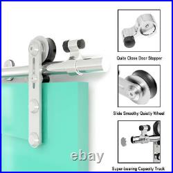 4FT-16FT Stainless Steel Sliding Barn Door Hardware Track Kit For Wood 1/2 Door