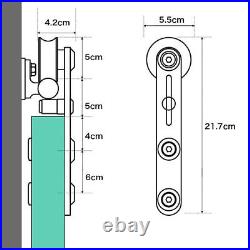 4FT-16FT Stainless Steel Sliding Barn Door Hardware Track Kit For Wood 1/2 Door