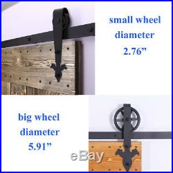 4FT-20FT Sliding Barn Door Hardware Closet Track Kit Single/Double/Bypass Doors